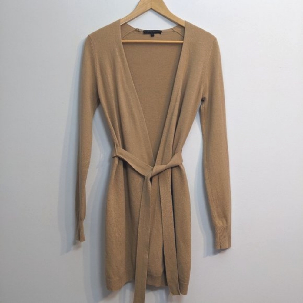 ça va de soi Cashmere Silk Wool Tie Front Cardigan, Small
